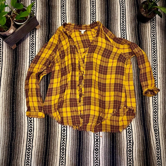 Flannel Top with Cowboy Patch - Picture 2 of 5